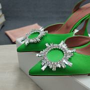 AMINA MUADDI Green satin pumps - 4