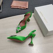 AMINA MUADDI Green satin pumps - 5