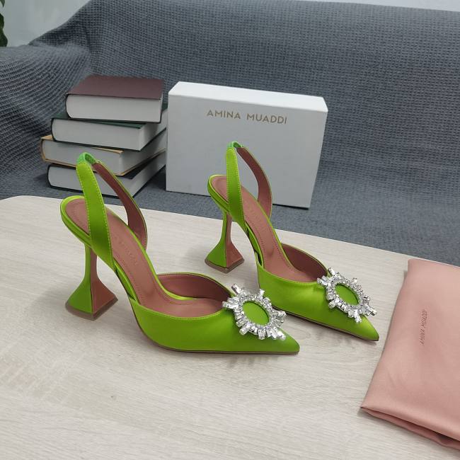 AMINA MUADDI Kiwi satin pumps - 1