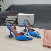 AMINA MUADDI Blue satin pumps - 1