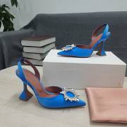 AMINA MUADDI Blue satin pumps - 5