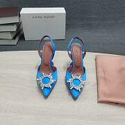 AMINA MUADDI Blue satin pumps - 6