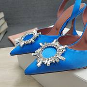 AMINA MUADDI Blue satin pumps - 4