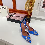 AMINA MUADDI High Blue satin pumps - 6