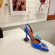 AMINA MUADDI High Blue satin pumps - 4