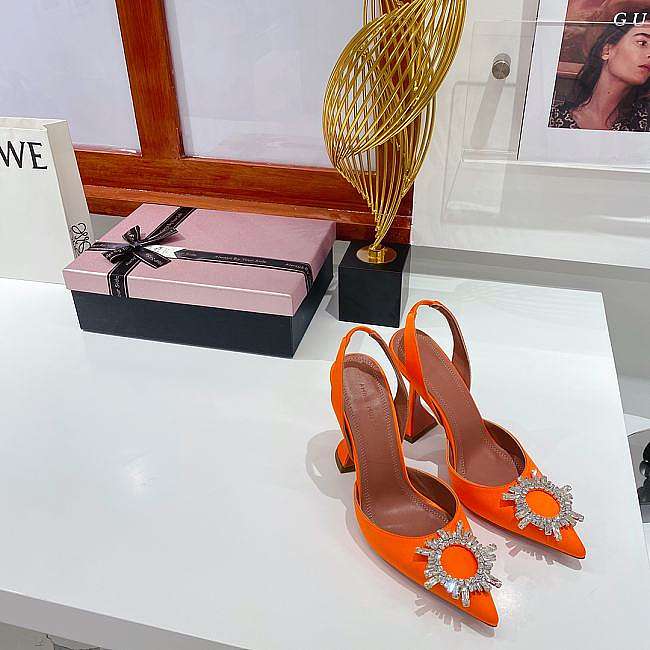 AMINA MUADDI High Orange satin pumps - 1