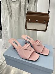 Brushed leather heeled pink slides 1XX590_055_F0236_F_065 - 1