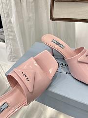 Brushed leather heeled pink slides 1XX590_055_F0236_F_065 - 5