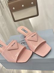 Brushed leather heeled pink slides 1XX590_055_F0236_F_065 - 4