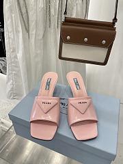 Brushed leather heeled pink slides 1XX590_055_F0236_F_065 - 2