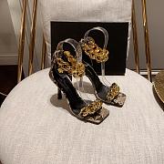 Versace Safety Medusa Leopard Sandal Heels Chain - 1