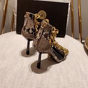 Versace Safety Medusa Leopard Sandal Heels Chain - 6