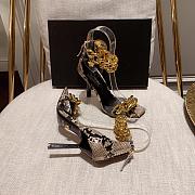 Versace Safety Medusa Leopard Sandal Heels Chain - 5