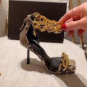 Versace Safety Medusa Leopard Sandal Heels Chain - 3