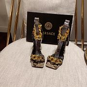 Versace Safety Medusa Leopard Sandal Heels Chain - 2