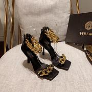 Versace Safety Medusa Black Sandal Heels Chain - 1