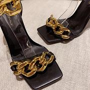 Versace Safety Medusa Black Sandal Heels Chain - 6