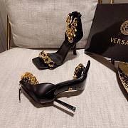 Versace Safety Medusa Black Sandal Heels Chain - 5