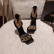 Versace Safety Medusa Black Sandal Heels Chain - 3