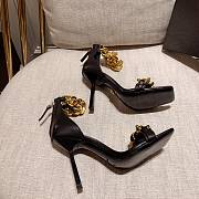 Versace Safety Medusa Black Sandal Heels Chain - 2