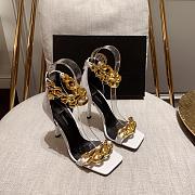 Versace Safety Medusa White Sandal Heels Chain - 1