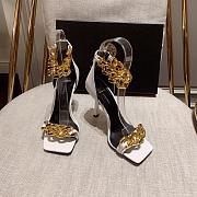 Versace Safety Medusa White Sandal Heels Chain - 5