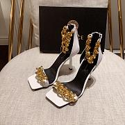 Versace Safety Medusa White Sandal Heels Chain - 4