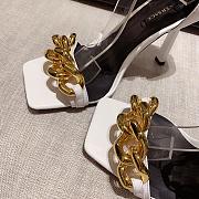 Versace Safety Medusa White Sandal Heels Chain - 3