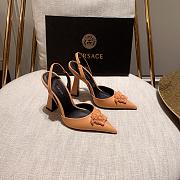 Versace La Medusa Beige Slingback Pumps Heels - 1