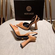 Versace La Medusa Beige Slingback Pumps Heels - 6