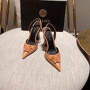 Versace La Medusa Beige Slingback Pumps Heels - 5