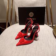 Versace La Medusa Red Slingback Pumps Heels - 4