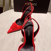 Versace La Medusa Red Slingback Pumps Heels - 3