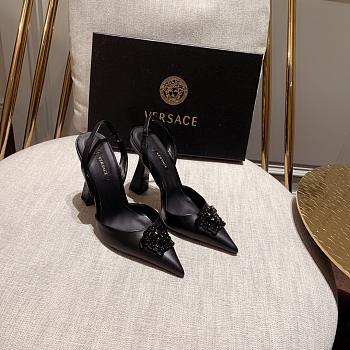 Versace La Medusa Black Slingback Pumps Heels