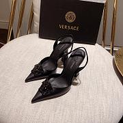 Versace La Medusa Black Slingback Pumps Heels - 5