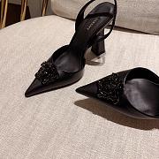 Versace La Medusa Black Slingback Pumps Heels - 4