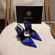 Versace La Medusa Blue Slingback Pumps Heels - 1