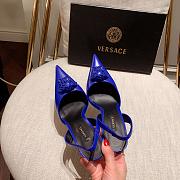 Versace La Medusa Blue Slingback Pumps Heels - 6