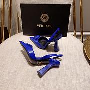 Versace La Medusa Blue Slingback Pumps Heels - 4