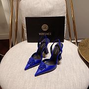 Versace La Medusa Blue Slingback Pumps Heels - 3