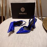 Versace La Medusa Blue Slingback Pumps Heels - 2