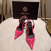 Versace La Medusa Pink Slingback Pumps Heels - 3