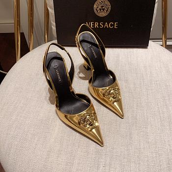 Versace La Medusa Gold Slingback Pumps Heels