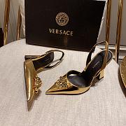 Versace La Medusa Gold Slingback Pumps Heels - 5