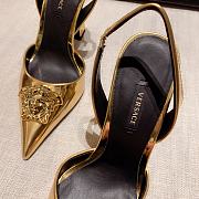 Versace La Medusa Gold Slingback Pumps Heels - 3