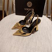 Versace La Medusa Gold Slingback Pumps Heels - 2