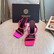 Versace Medusa Rhinestone Mules in Hot Pink - 3