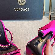 Versace Medusa Rhinestone Mules in Hot Pink - 4