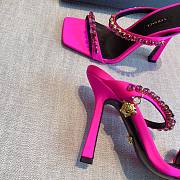 Versace Medusa Rhinestone Mules in Hot Pink - 2