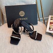 Versace Medusa Rhinestone Mules in Black - 6